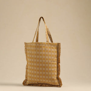 Beige - Handcrafted Cotton Frill Jhola Bag 24
