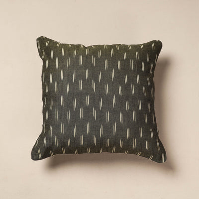 Brown - Pochampally Ikat Cotton Cushion Cover (16 x 16 in)