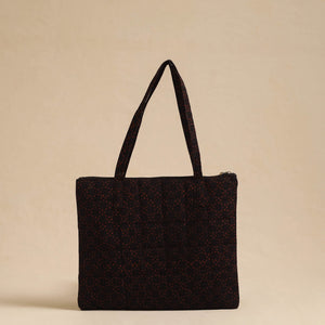 Black - Handcrafted Quilted Cotton Hand Bag 44