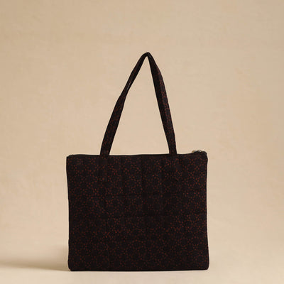 Black - Handcrafted Quilted Cotton Hand Bag 44