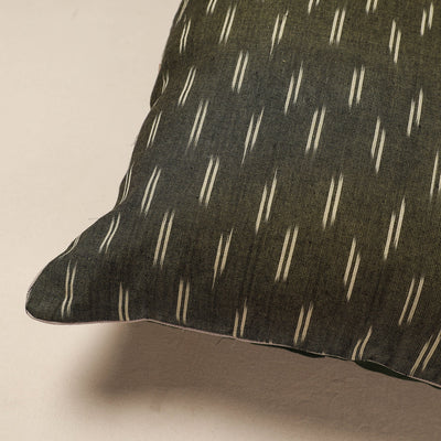 Brown - Pochampally Ikat Cotton Cushion Cover (16 x 16 in)