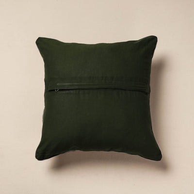 Brown - Pochampally Ikat Cotton Cushion Cover (16 x 16 in)