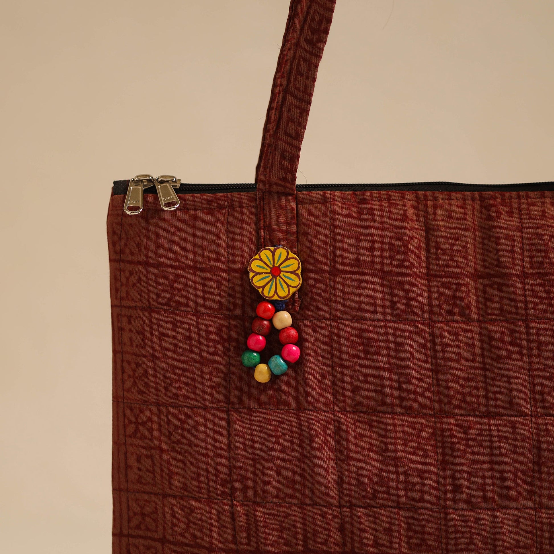 Brown - Handcrafted Quilted Cotton Hand Bag 45