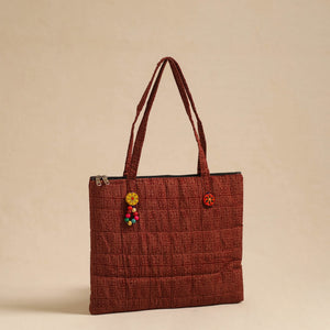 Brown - Handcrafted Quilted Cotton Hand Bag 45