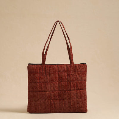 Brown - Handcrafted Quilted Cotton Hand Bag 45