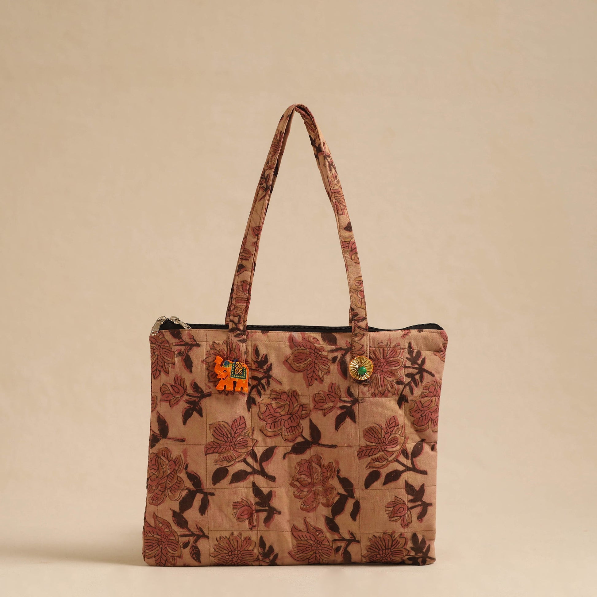 Brown - Handcrafted Quilted Cotton Hand Bag 46