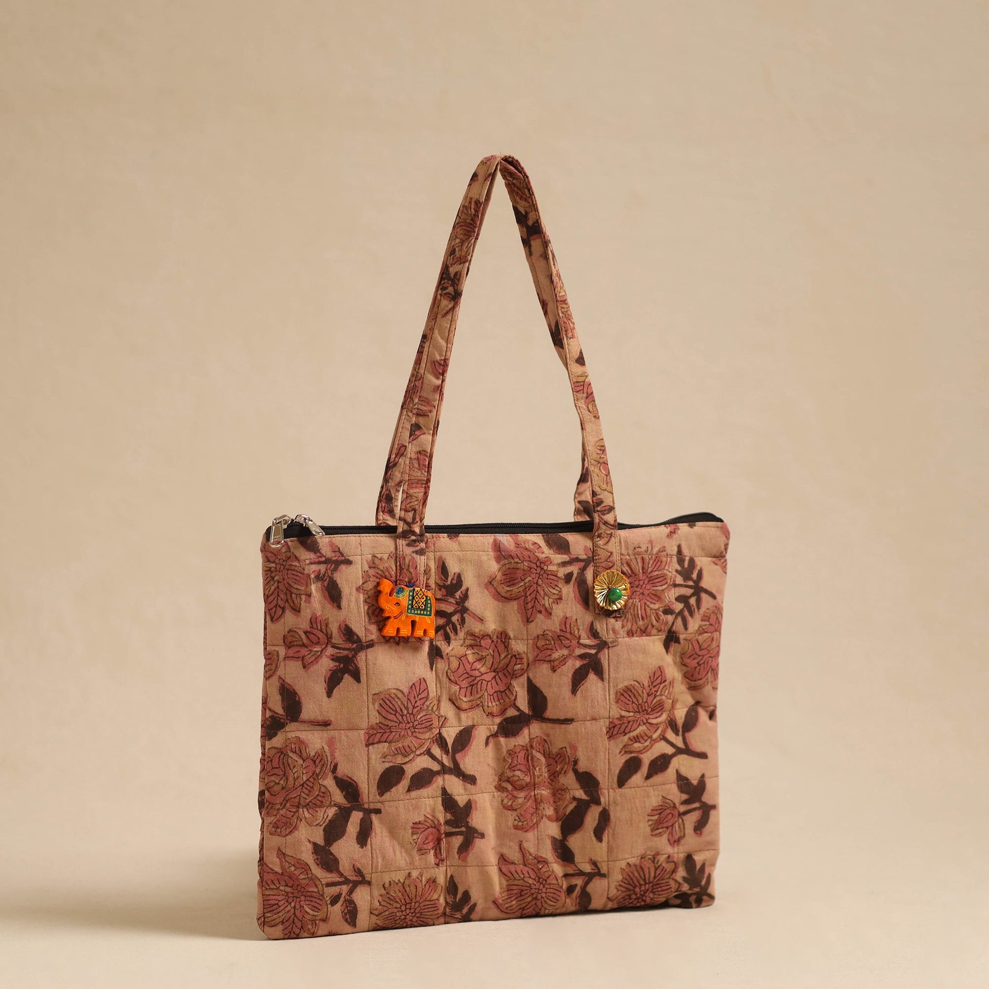 Brown - Handcrafted Quilted Cotton Hand Bag 46