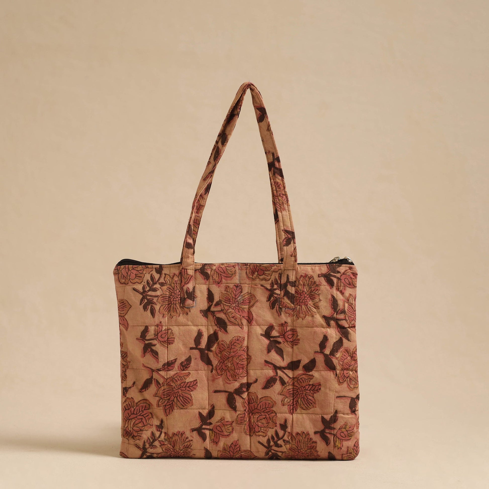 Brown - Handcrafted Quilted Cotton Hand Bag 46