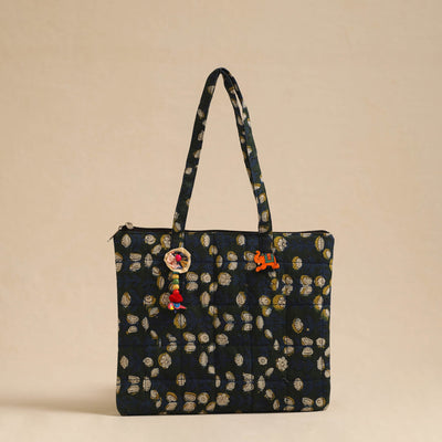 Blue - Handcrafted Quilted Cotton Hand Bag 49