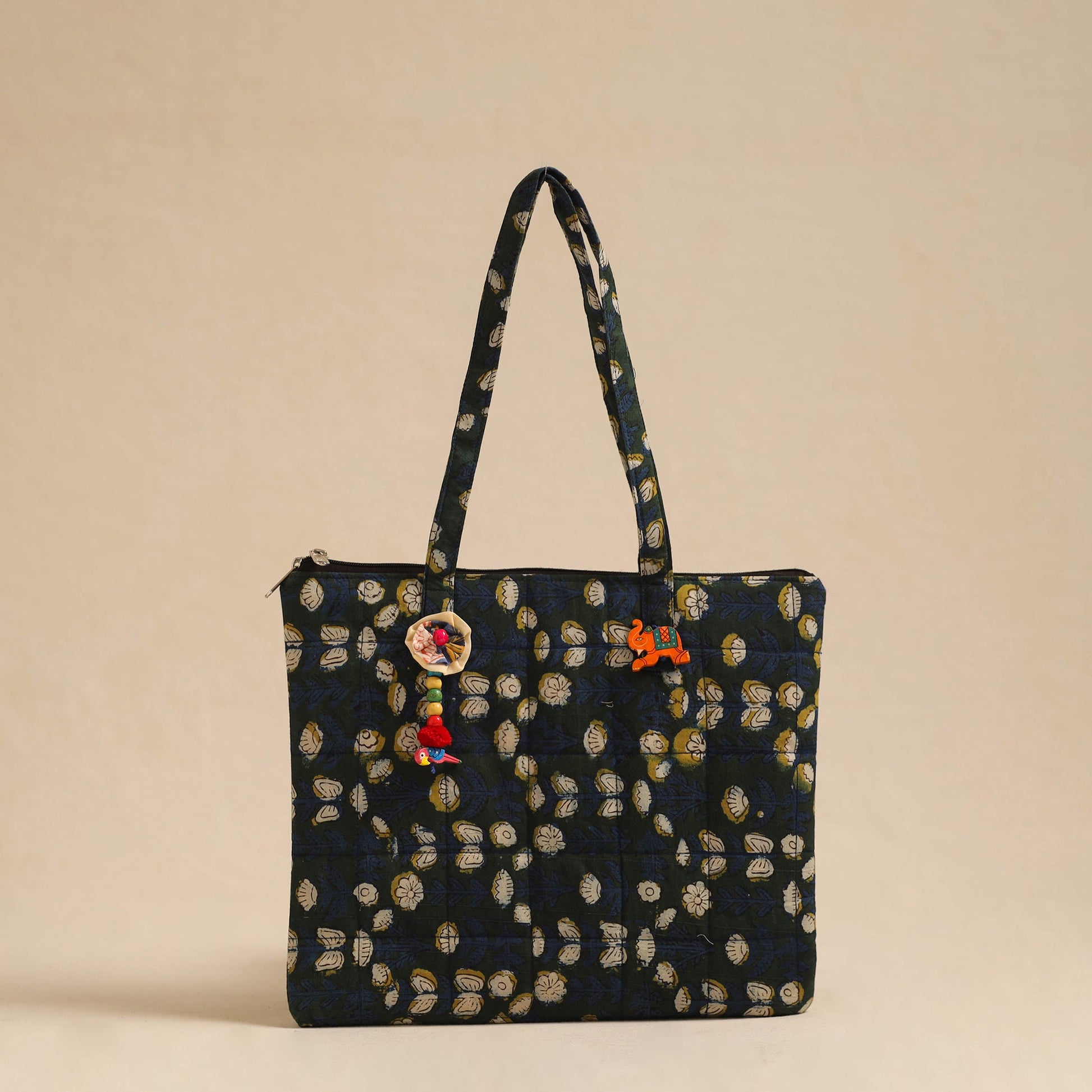 Blue - Handcrafted Quilted Cotton Hand Bag 49