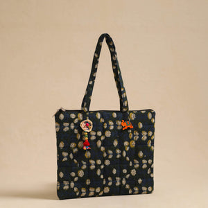 Blue - Handcrafted Quilted Cotton Hand Bag 49