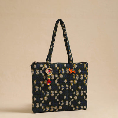 Blue - Handcrafted Quilted Cotton Hand Bag 49