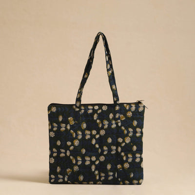 Blue - Handcrafted Quilted Cotton Hand Bag 49