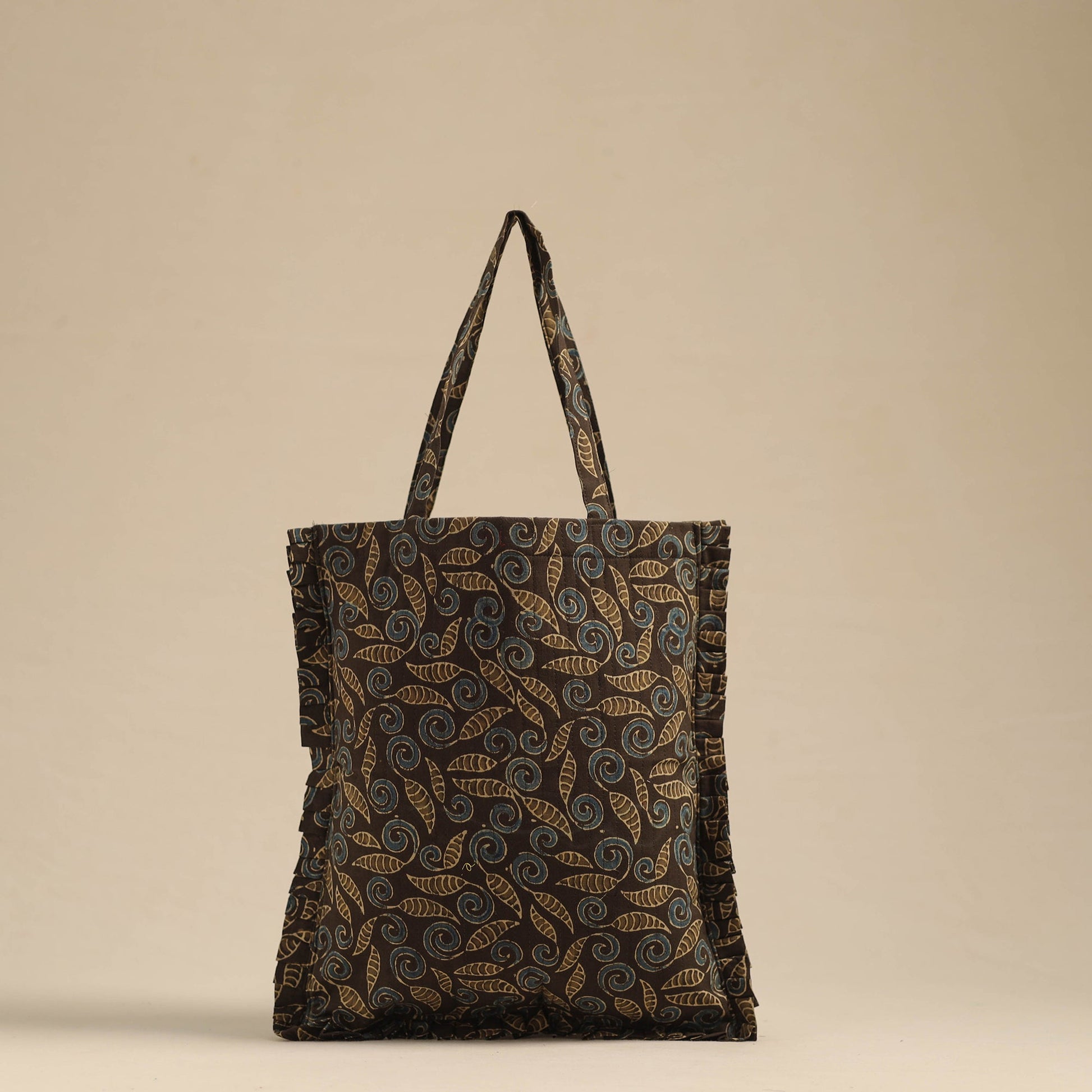Brown - Handcrafted Cotton Frill Jhola Bag 39