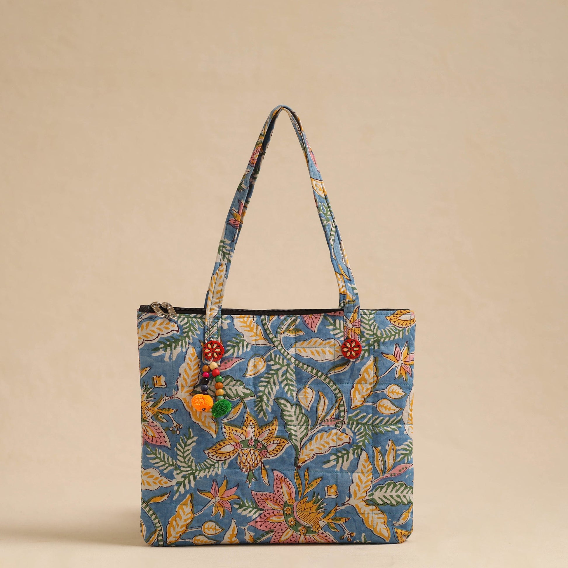 Blue - Handcrafted Quilted Cotton Hand Bag 54