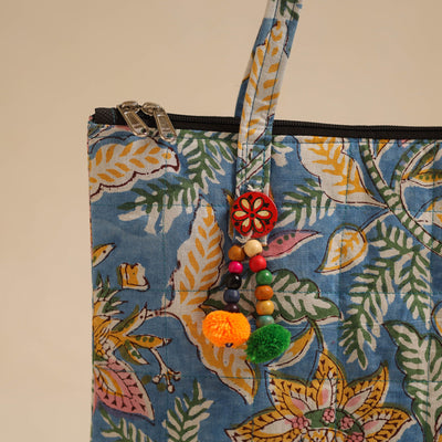 Blue - Handcrafted Quilted Cotton Hand Bag 54
