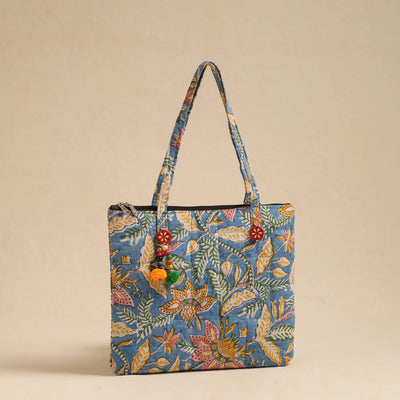 Blue - Handcrafted Quilted Cotton Hand Bag 54