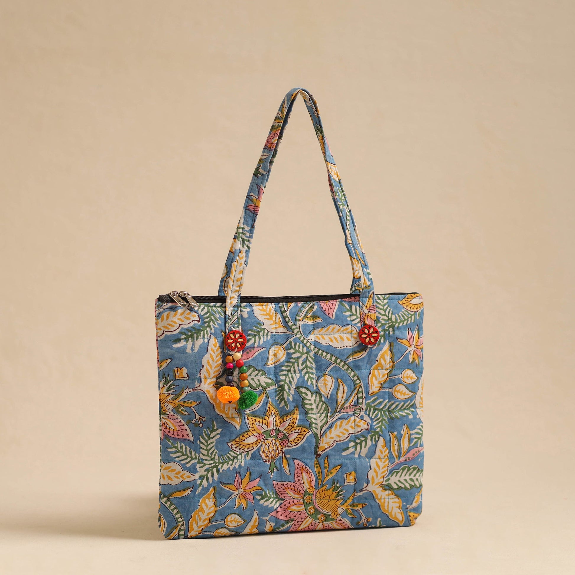 Blue - Handcrafted Quilted Cotton Hand Bag 54