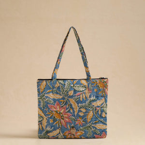 Blue - Handcrafted Quilted Cotton Hand Bag 54