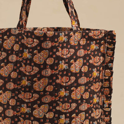 Brown - Handcrafted Cotton Frill Jhola Bag 47