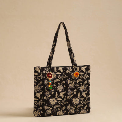 Black - Handcrafted Quilted Cotton Hand Bag 55