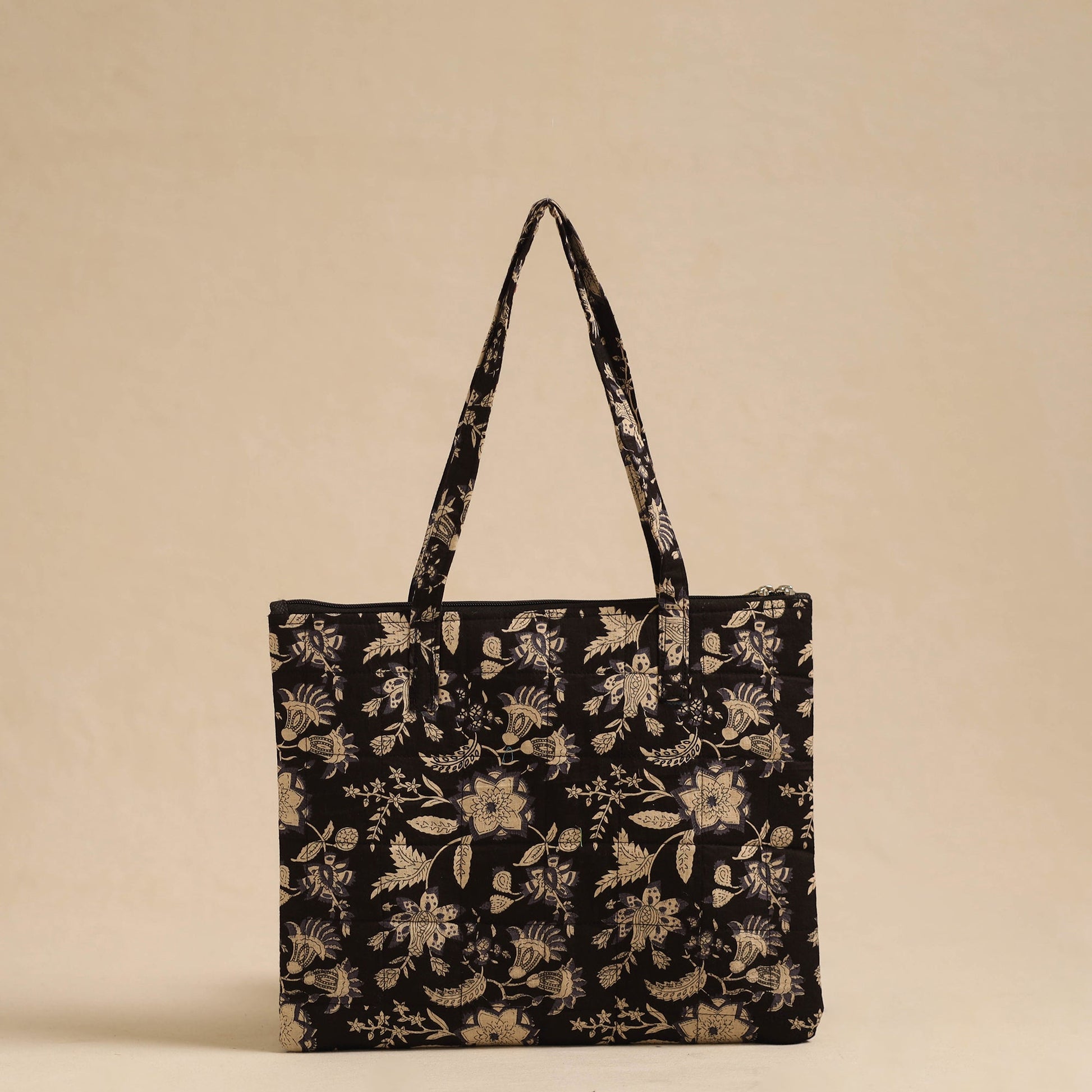 Black - Handcrafted Quilted Cotton Hand Bag 55