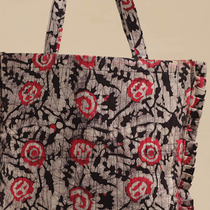 Black - Handcrafted Cotton Frill Jhola Bag 55