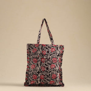 Black - Handcrafted Cotton Frill Jhola Bag 55