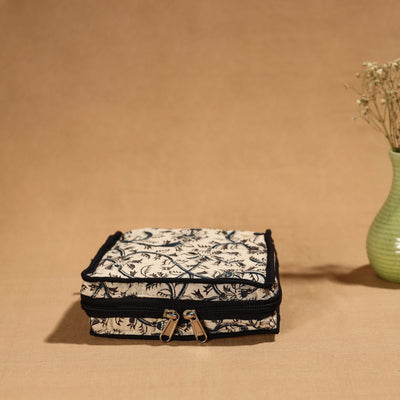 Beige - Handmade 4 Pockets Cotton Jewelry Bag 23