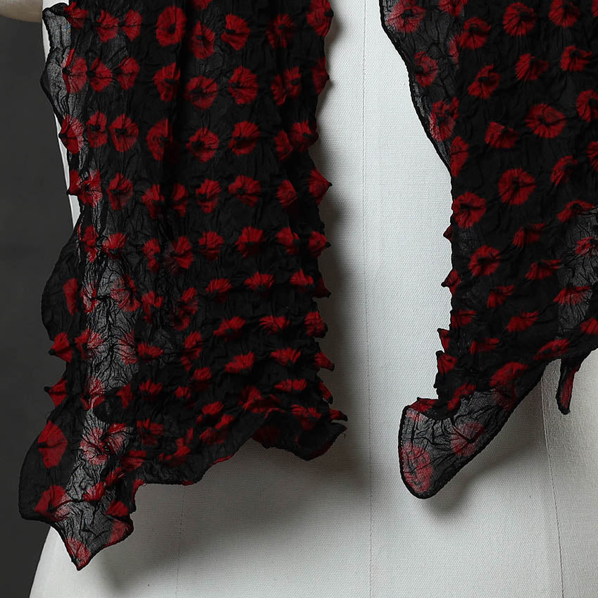 Black - Kutch Tie-Dye Cotton Bandhani Stole 10