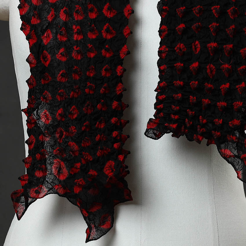 Black - Kutch Tie-Dye Cotton Bandhani Stole 15