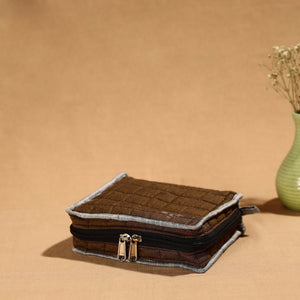 Brown - Handmade 4 Pockets Cotton Jewelry Bag 27