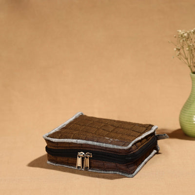 Brown - Handmade 4 Pockets Cotton Jewelry Bag 27