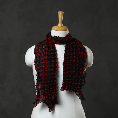 Black - Kutch Tie-Dye Cotton Bandhani Stole 15