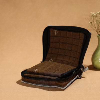 Brown - Handmade 4 Pockets Cotton Jewelry Bag 27