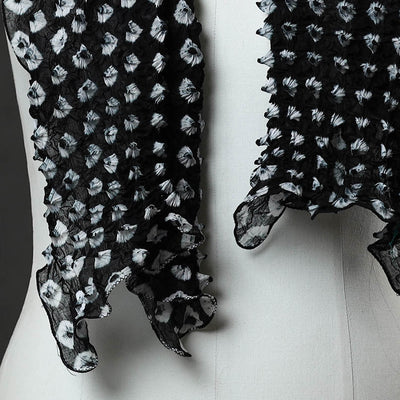 Black - Kutch Tie-Dye Cotton Bandhani Stole 19