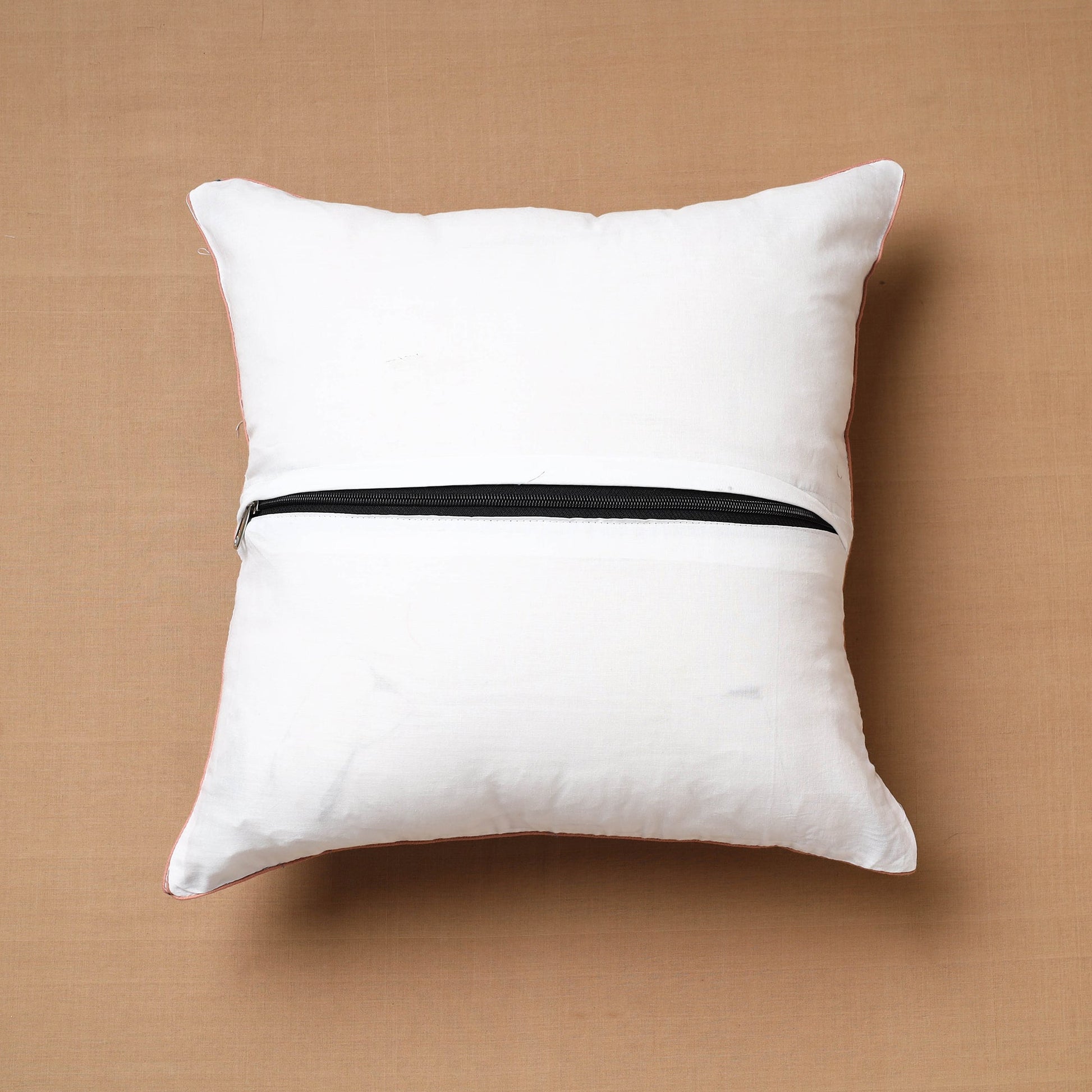 Blue - Block Print Cotton Sanganeri Cushion Cover (16 x 16 in) 21