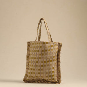 Beige - Handcrafted Cotton Frill Jhola Bag 73