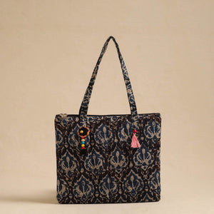 Black - Handcrafted Quilted Cotton Hand Bag 70