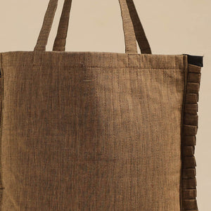 Brown - Handcrafted Cotton Frill Jhola Bag 78