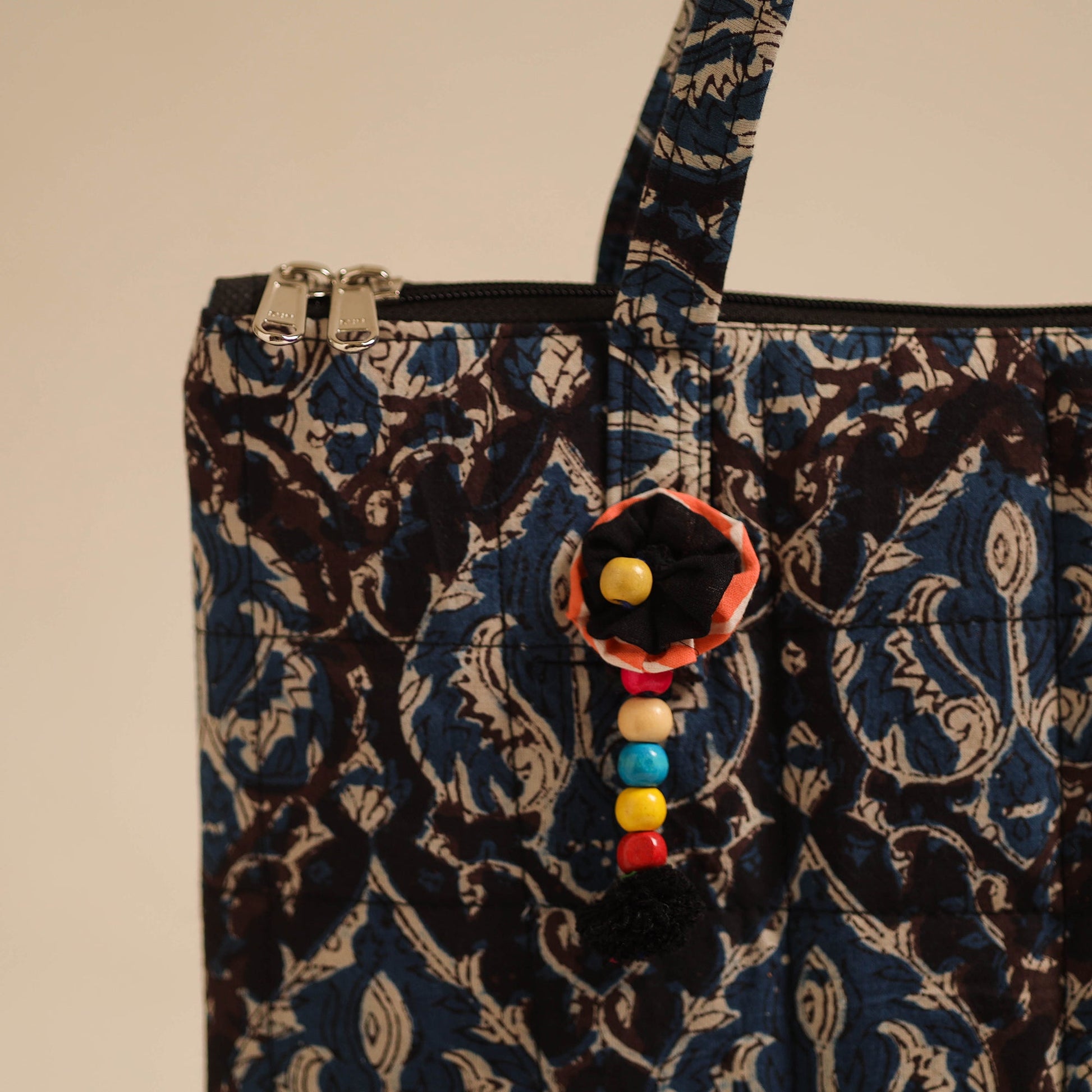 Black - Handcrafted Quilted Cotton Hand Bag 70