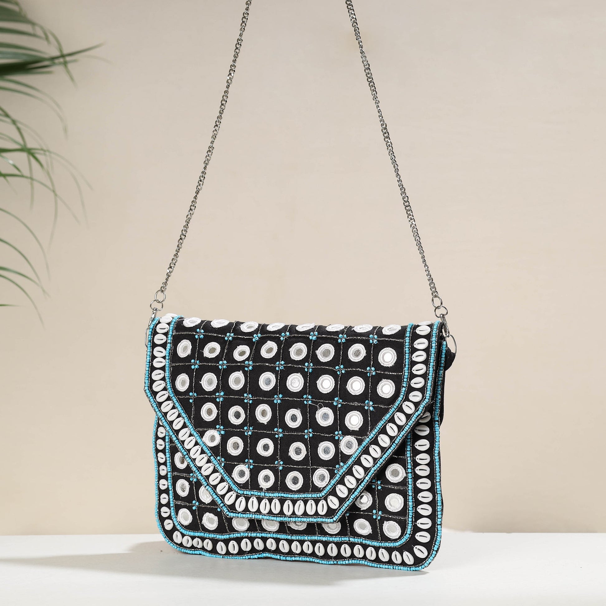 Black - Banjara Boho Ethnic Embellished Handcrafted Sling Bag