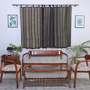 Black - Madur Grass Window Curtain of Midnapore (5 x 4 feet)