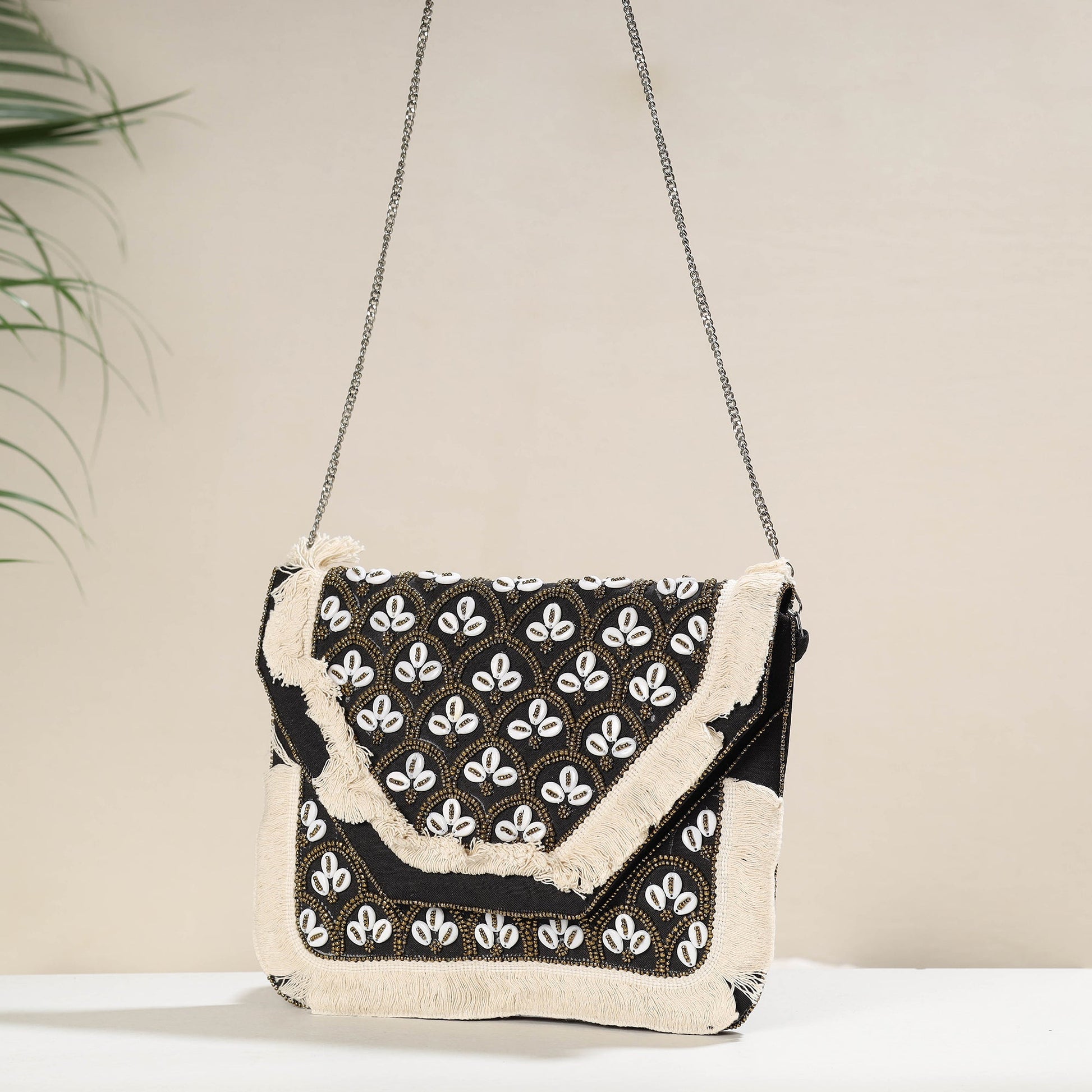 Black - Banjara Boho Ethnic Embellished Handcrafted Sling Bag