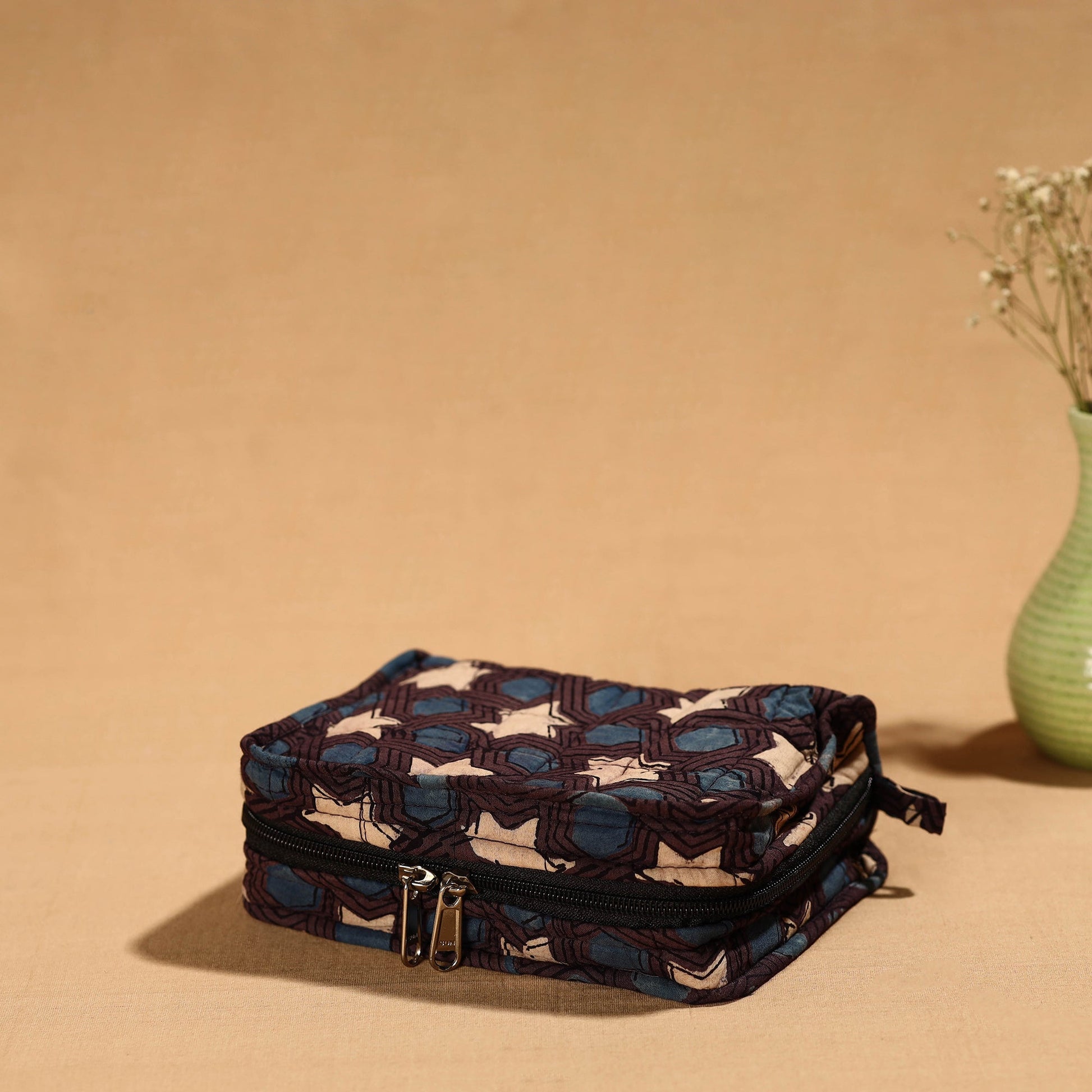 Brown - Handmade 4 Pockets Cotton Jewelry Bag 41