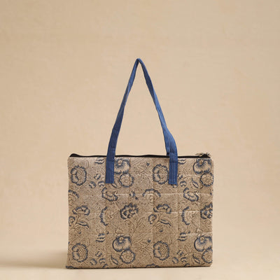 Beige - Handcrafted Quilted Cotton Hand Bag 74