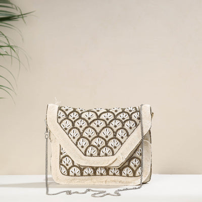 Beige - Banjara Boho Ethnic Embellished Handcrafted Sling Bag