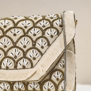 Beige - Banjara Boho Ethnic Embellished Handcrafted Sling Bag