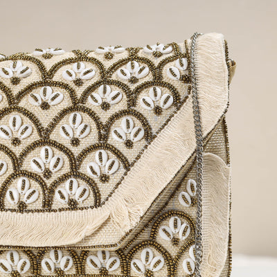 Beige - Banjara Boho Ethnic Embellished Handcrafted Sling Bag