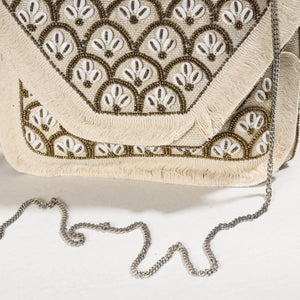 Beige - Banjara Boho Ethnic Embellished Handcrafted Sling Bag